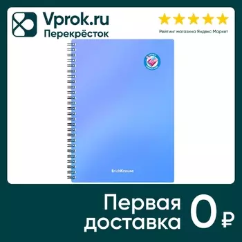 Тетрадь общая ErichKrause Bubble Gum с пластиковой обложкой в клетку на спирали А5 80 листов