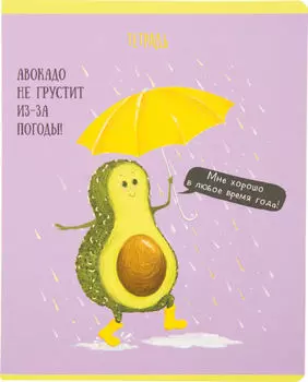 Тетрадь Веселый Авокадо А5 клетка 48л в ассортименте
