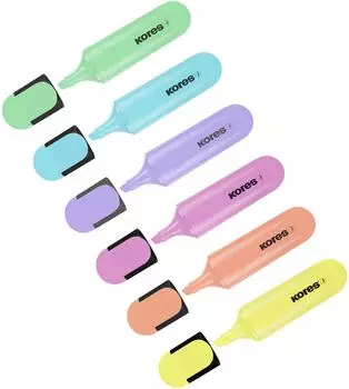 Текстовыделители набор Kores Bright Liner Plus 6 цветов