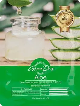 Тканевая маска для лица Grace Day с экстрактом алоэ 27мл