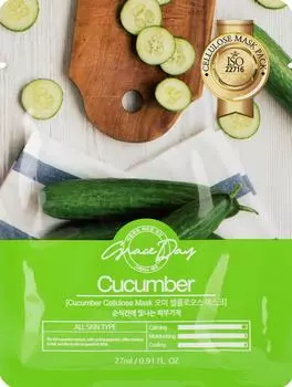 Тканевая маска для лица Grace Day с экстрактом огурца 27мл