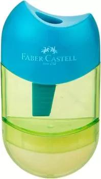 Точилка для карандашей Faber-Castell Combi Mini с ластиком 1 отверстие с контейнером в ассортименте