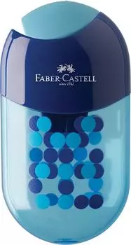 Точилка для карандашей Faber-Castell Two One с ластиком 2 отверстия с контейнером в ассортименте