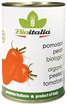 Томаты Bioitalia очищенные резаные в томатном соке 400г