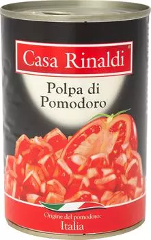 Томаты Casa Rinaldi очищенные кусочками 400г