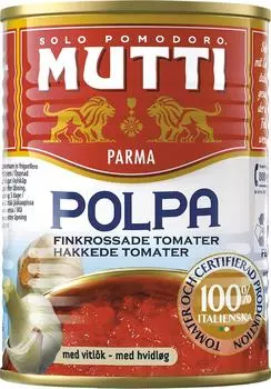 Томаты Mutti Резаные в томатном соке с чесноком 400г