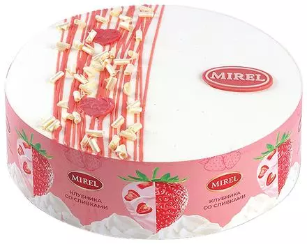 Торт Mirel Клубника со сливками 800г