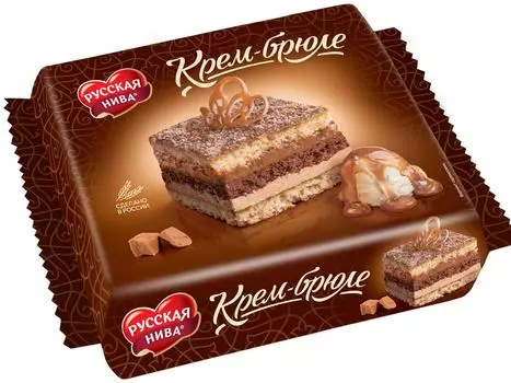 Торт Русская Нива Крем-брюле 400г - Vprok.ru Перекрёсток