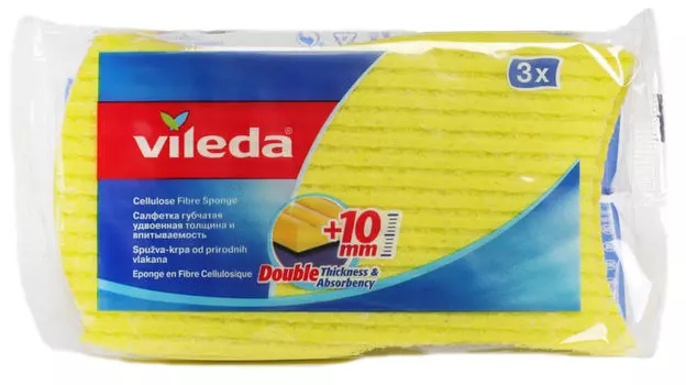 Тряпка губчатая Vileda впитывающая 3шт