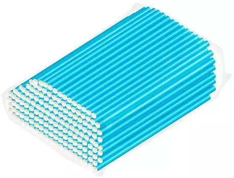 Трубочки бумажные Gratias голубые 200шт