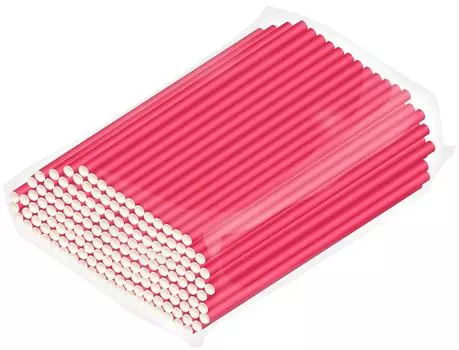 Трубочки бумажные Gratias розовые 200шт