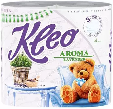 Туалетная бумага Kleo Aroma Lavender 4 рулона 3 слоя