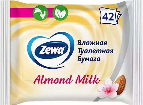 Туалетная бумага Zewa Almond milk влажная 42шт