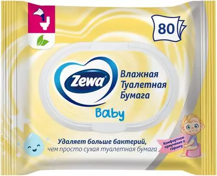 Туалетная бумага Zewa Baby Детская влажная 80шт
