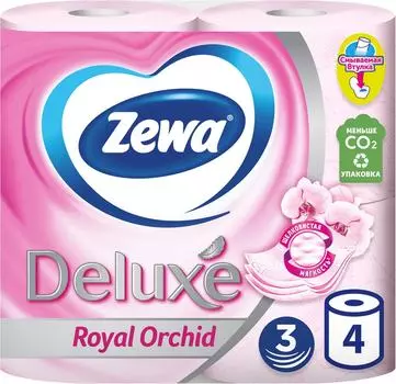 Туалетная бумага Zewa Deluxe Орхидея 4 рулона 3 слоя