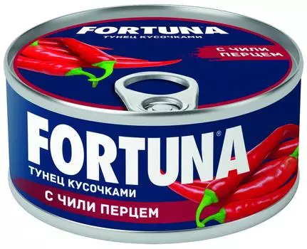 Тунец Fortuna кусочками с чили перцем 185г