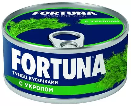 Тунец Fortuna кусочками с укропом 185г. Закажите онлайн!