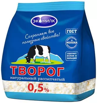 Творог Экомилк обезжиренный 0.5% 180г