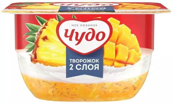 Творожок Чудо Гавайский микс с семенами чиа 4.2% 100г