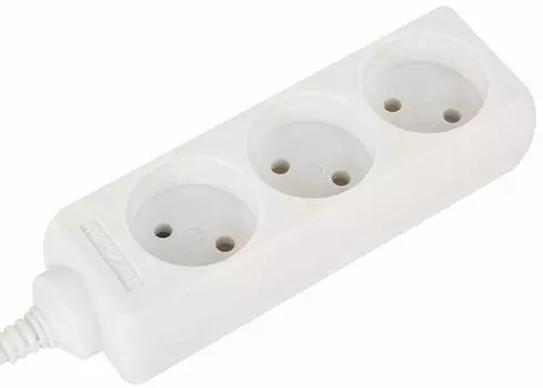 Удлинитель сетевой Sonnen U-131 3 розетки 6А 1.8м белый