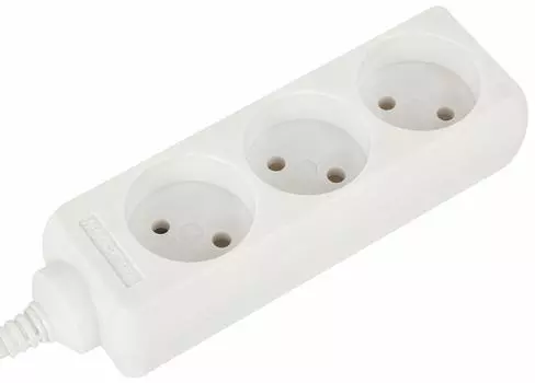 Удлинитель сетевой Sonnen U-133 3 розетки без заземления 6А 3м белый