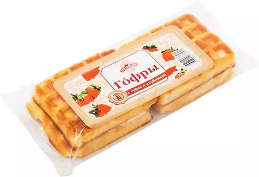 Вафли Аладушкин Гофры с суфле и клубникой 122г