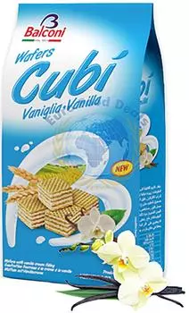 Вафли Balconi Кубики с ванильной начинкой 250г