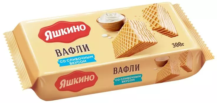 Вафли Яшкино сливочные 300г - Vprok.ru Перекрёсток