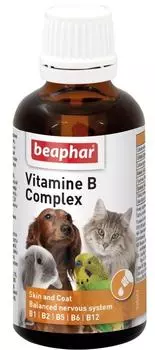 Витамины Beaphar Vitamine B Komplex Комплекс витаминов группы В для кошек собак птиц 50мл
