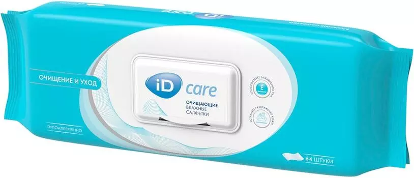Влажные салфетки ID Care очищающие 64штс доставкой!