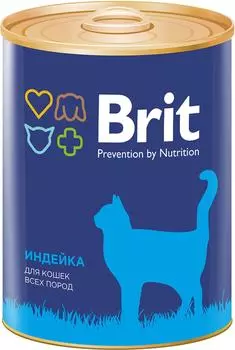 Влажный корм для кошек Brit Индейка 340г