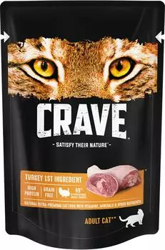 Влажный корм для кошек Crave Индейка 70гс доставкой!