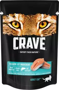 Влажный корм для кошек Crave Лосось 70гс доставкой!