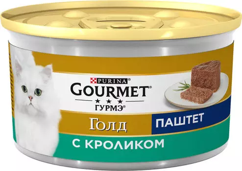 Влажный корм для кошек Gourmet Gold Паштет с кроликом 85г