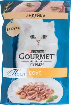 Влажный корм для кошек Гурмэ Перл с индейкой в соусе 75г