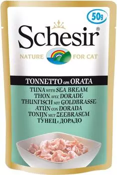 Влажный корм для кошек Schesir Тунец с дорадо 50г (упаковка 30 шт.)