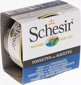 Влажный корм для кошек Schesir Тунец со снетками 85г (упаковка 20 шт.)