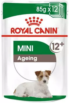 Влажный корм для пожилых собак Royal Canin Ageing 12+ Mini для мелких пород кусочки в соусе 85г