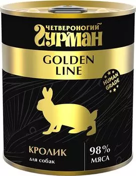 Влажный корм для собак Четвероногий Гурман Golden line Кролик 340г