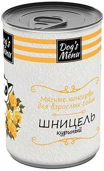 Влажный корм для собак Dogs Menu Шницель куриный 340г (упаковка 12 шт.)