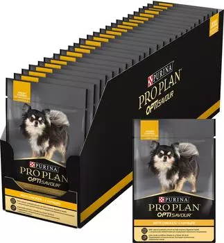 Влажный корм для собак Purina Pro Plan OptiSavour с курицей 85г (упаковка 26 шт.)
