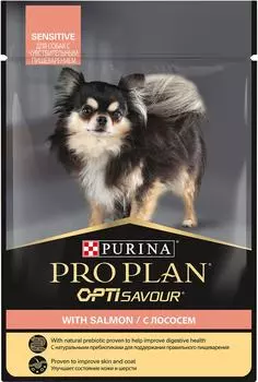 Влажный корм для собак Pro Plan OptiSavour с лососем 85г