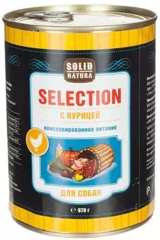 Влажный корм для собак Solid Natura Selection Курица 970г