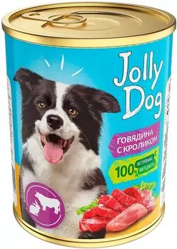 Влажный корм для собак Зоогурман Jolly Dog Говядина с кроликом 350г