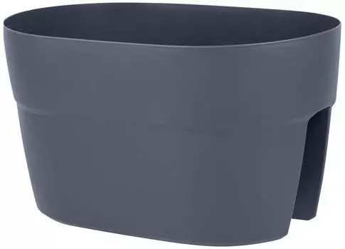 Ящик балконный на перила InGreen Villa de Fiori двусторонний с фиксаторами Вулканический серый 40см 12л