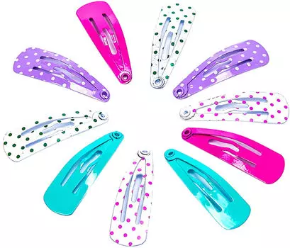 Заколки для волос мини точки 10шт