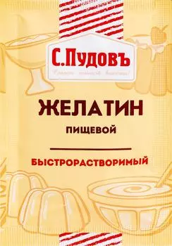 Желатин С.Пудовъ пищевой 10г - Vprok.ru Перекрёсток