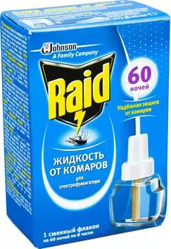 Жидкость от комаров Raid 60 ночей 43.8мл