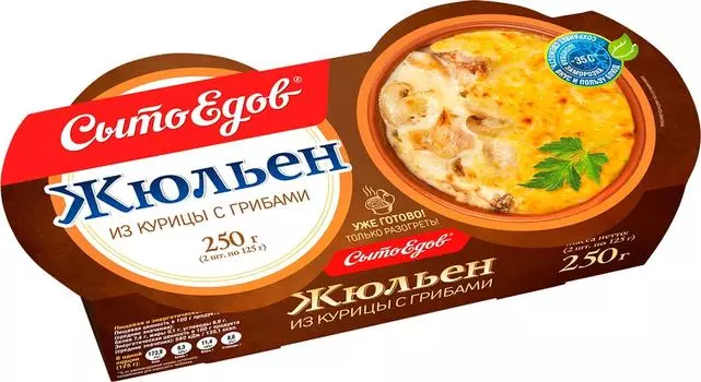 Жюльен Сытоедов из курицы с грибами 250гс доставкой!