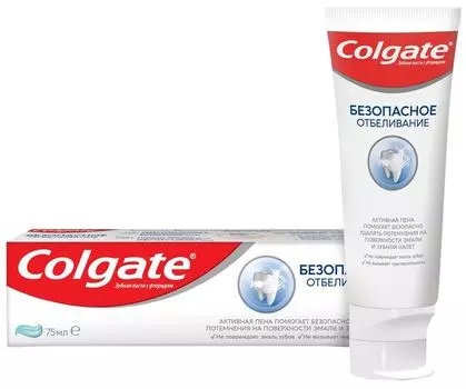 Зубная паста Colgate Безопасное Отбеливание Отбеливающая 75мл